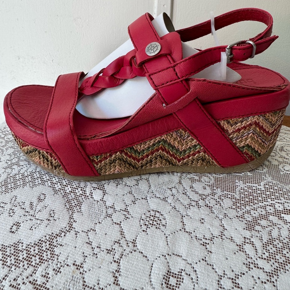 Women’s Red Braided Wedge Sandals